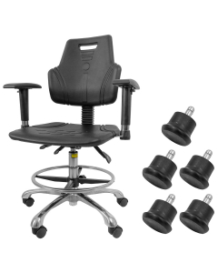 Eletor E-KW-01 is an ESD swivel chair designed for work in workshops, laboratories, and EPA zones, combining ergonomic comfort and industrial durability.